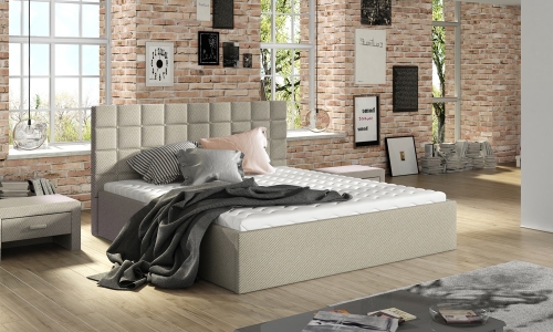 Łóżko 81231 z pojemnikiem, rama drewniana 120x200